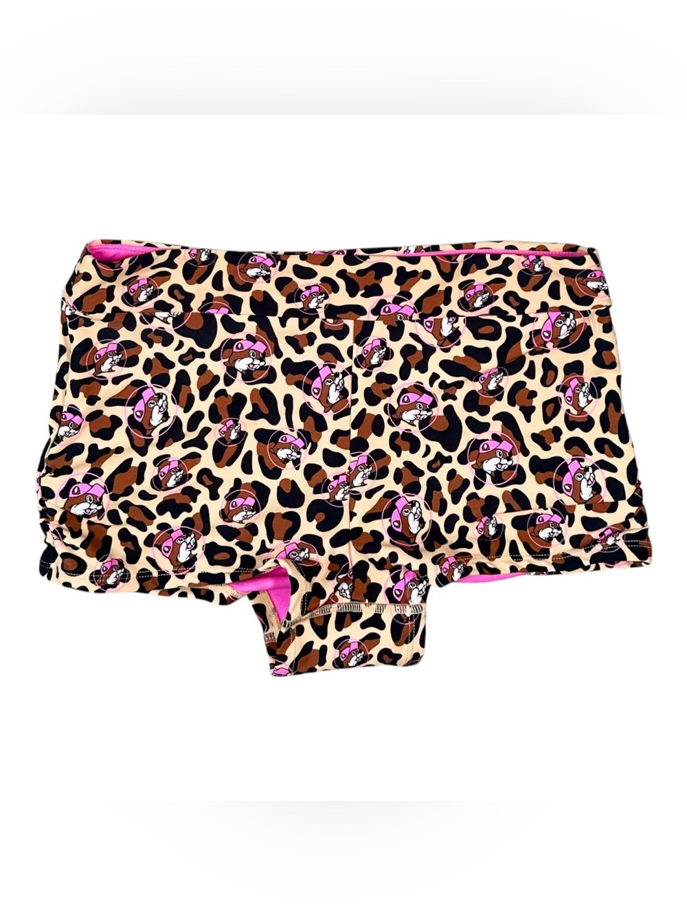 Buc-ee's Women's Midrise Swim Shorts - Pink Leopard